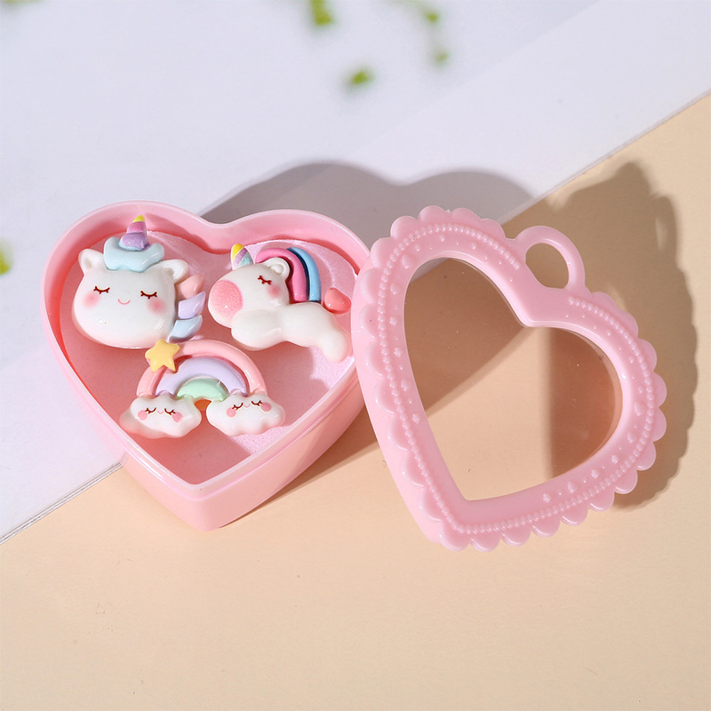 Nuevo anillo para niños sirena anillo para niños una caja de anillos de joyas para niñas juego de juguetes para niñas