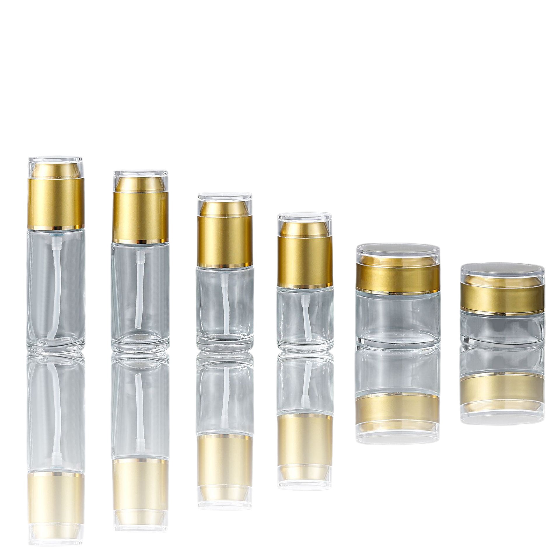 En stock cosméticos 100ML botella de spray presionando botella de loción sub-botella 50g/30g botella de crema de acrílico