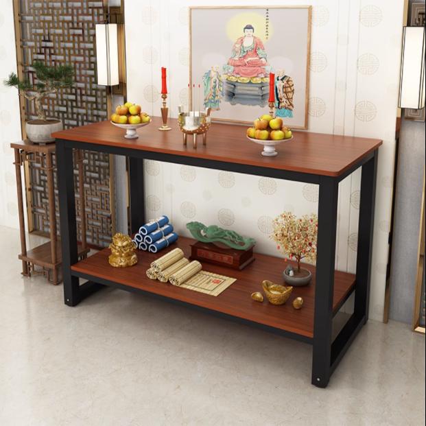 Small Chinese-Style Household Simple Modern Taoist Altar Table, Simple Double-Layer New Style Strip Table Incense