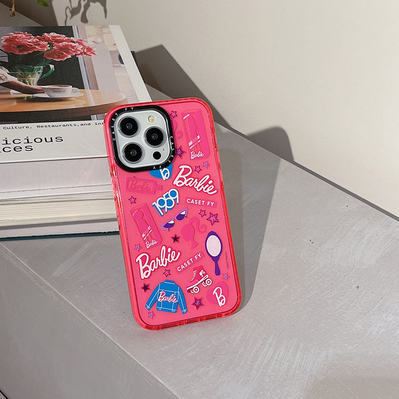 For iPhone 13 14 ProMax Barbie Phone Case Silicone Protective
