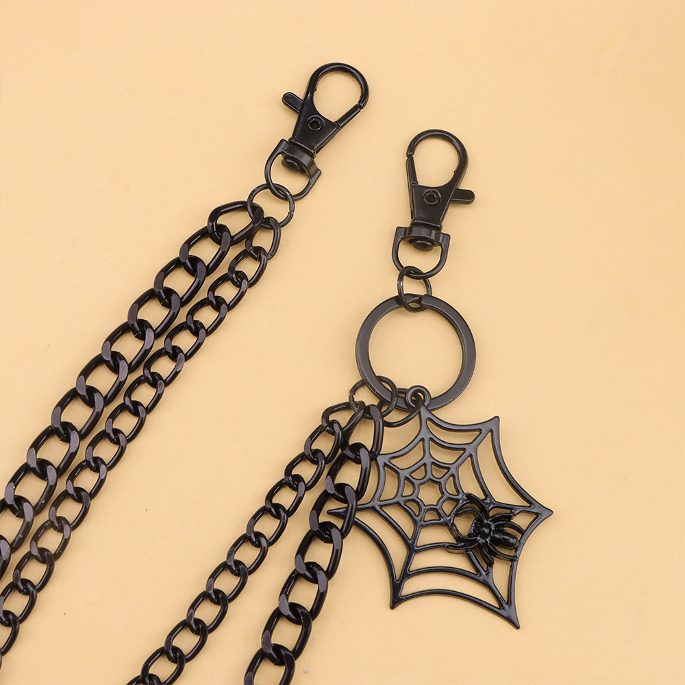 Spider Web Pendant Double Layer Metal Chain For Men Stylish_voghion.com