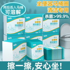 ホテルの公共トイレの便器は清潔で濡れたタオルを持っています。