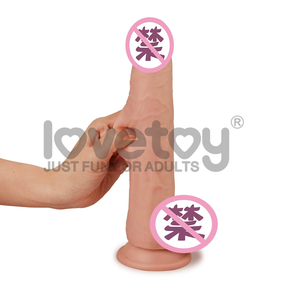 Любойтовся Genuine double-layer TPE simulated slippery penis adult sex toy female masturbation device LV317004