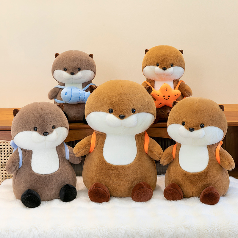 New Cross-border Love Fish Otter Plush Toy Doll Grab Machine Doll Exchange Rag Doll Gift for Men and Women