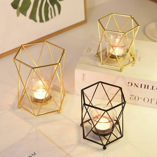 European-style candlesticks, retro candlelight dinner decorations, home living room light luxury decorations, ins style decorations, candle trays