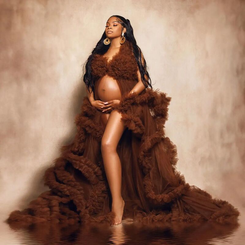 Auburn Prom Dress Pregnant Women's Dress and Length Sleeveless Pregnant Women's Dress High Vented Private Portrait