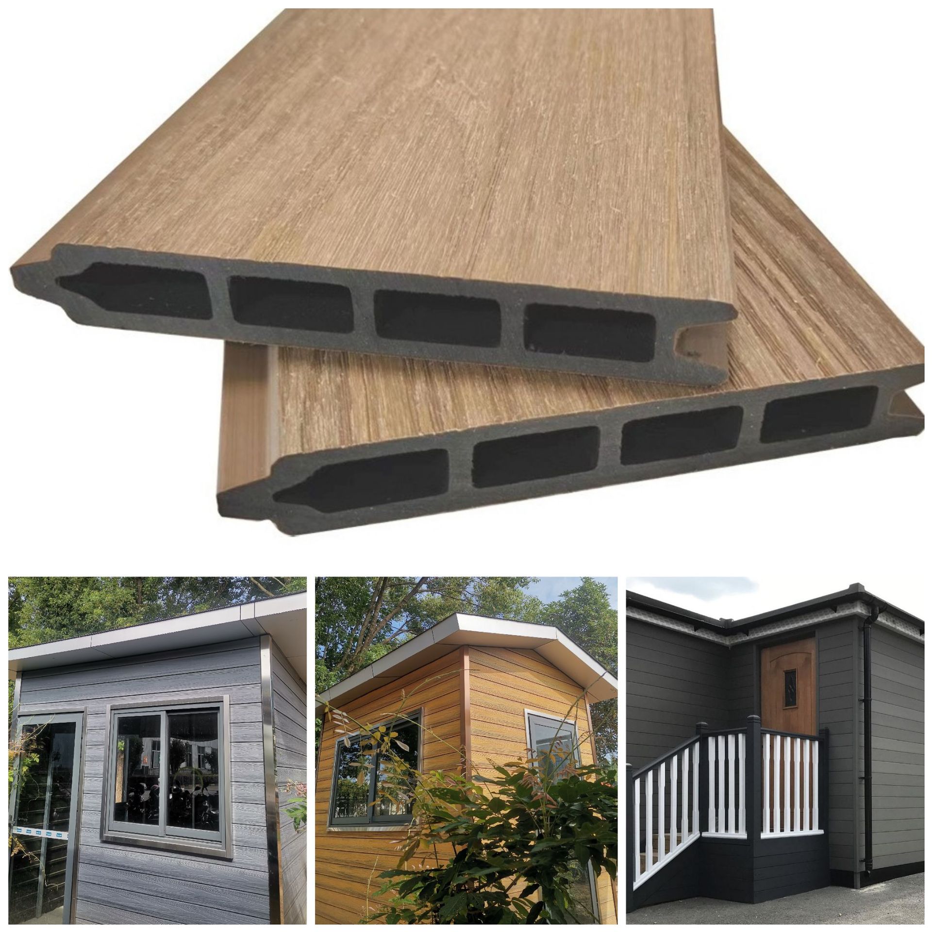 Plástico Madera segunda generación de coextrusión WPC150 * 21 tablero de partición de la casa de madera cerca de fondo tablero decorativo impermeable anticorrosión