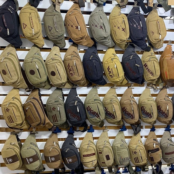 Waist Bag Collection, Camouflage Chest Bag, Cross-Border Manufacturer Wholesale, Women's Bag, Men's Bag, Mobile Phone Coin Purse, Canvas Casual Crossbody Bag