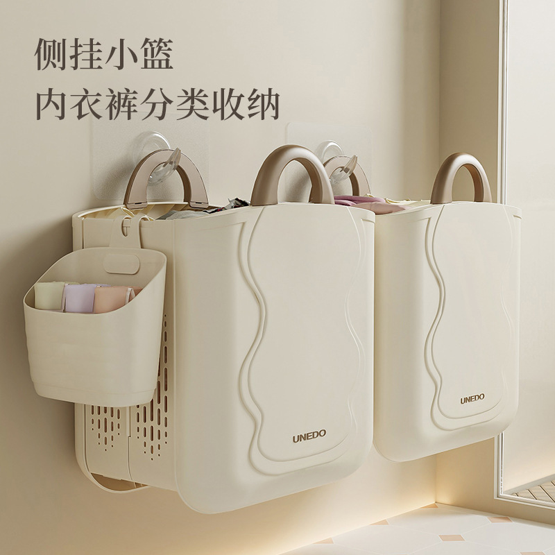 洗濯かご家庭用洗濯かご壁掛け折り畳み式トイレ入浴洗濯物収納かごバケツ浴室神器|undefined