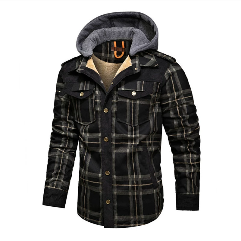 Jacket, Japanese‑style cotton, increased thickness, hooded casual, sizes XS–XXXXL