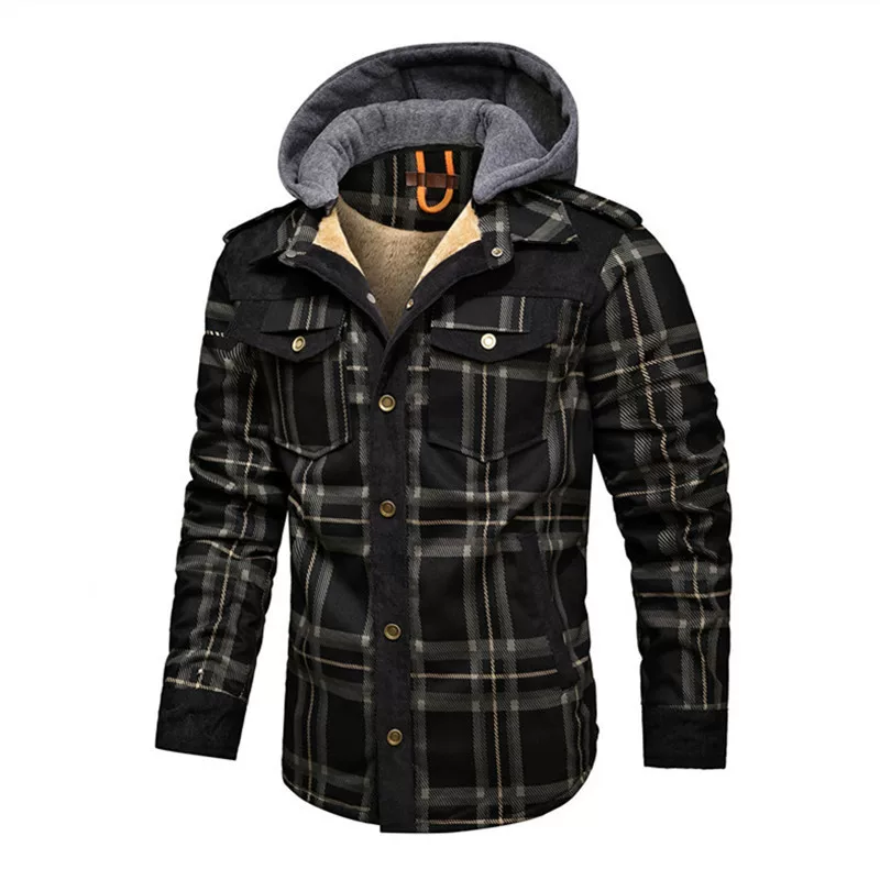 Jacket, Japanese‑style cotton, increased thickness, hooded casual, sizes XS–XXXXL