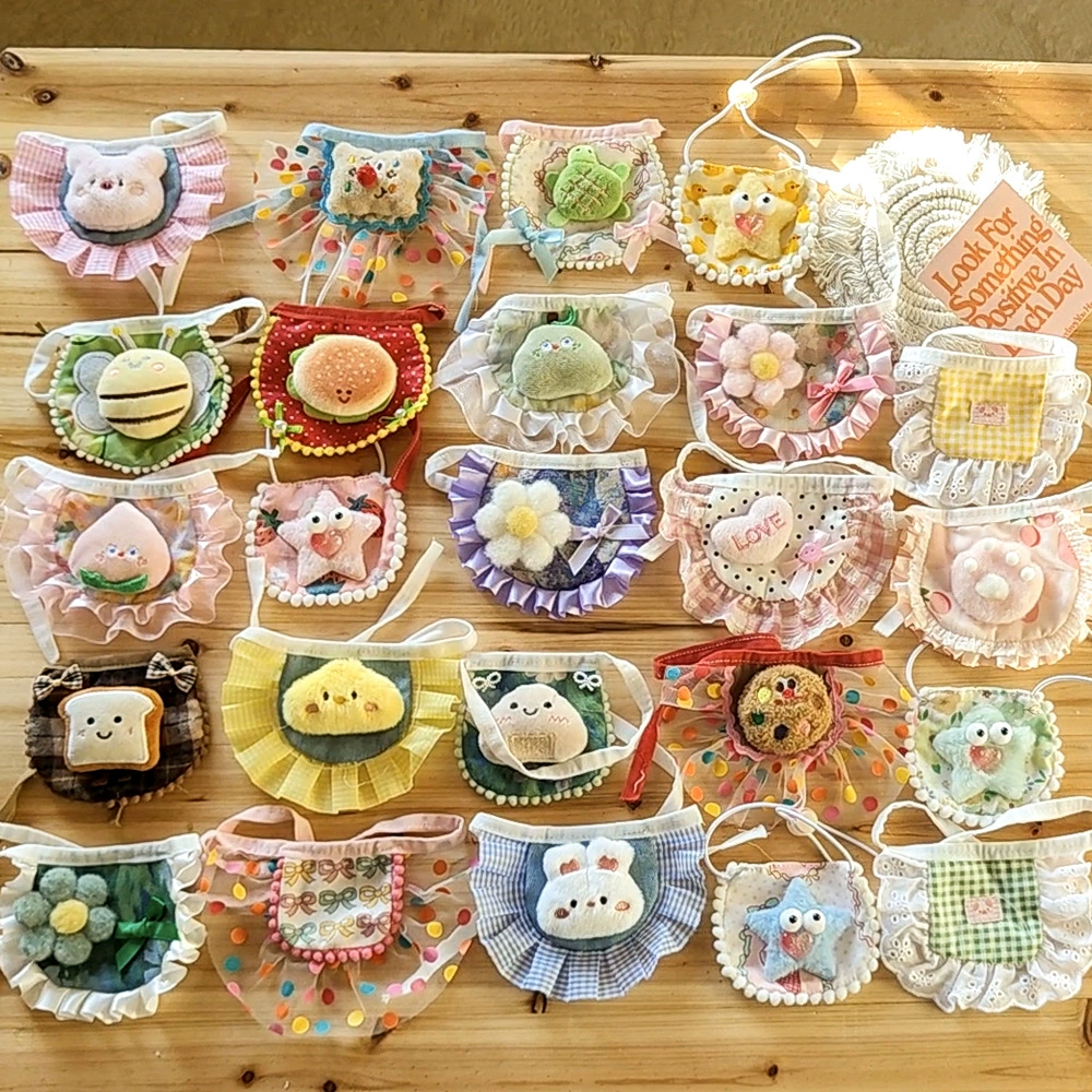 [Оригинальная ручная работа] нагрудник для домашних животных в корейском стиле, нагрудник для кошек, нагрудник для щенков, полупокет, аксессуары для детской одежды, полотенце для слюны для домашних животных