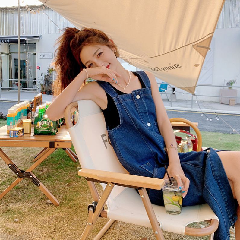 Blue summer denim summer dress