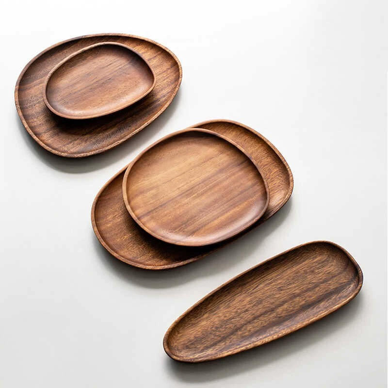 Деревянная доска-ореховый круглый Snack Tray размером 16.5x13.5x2 см, 0.15 кг, современная гостиная хранение блюдо