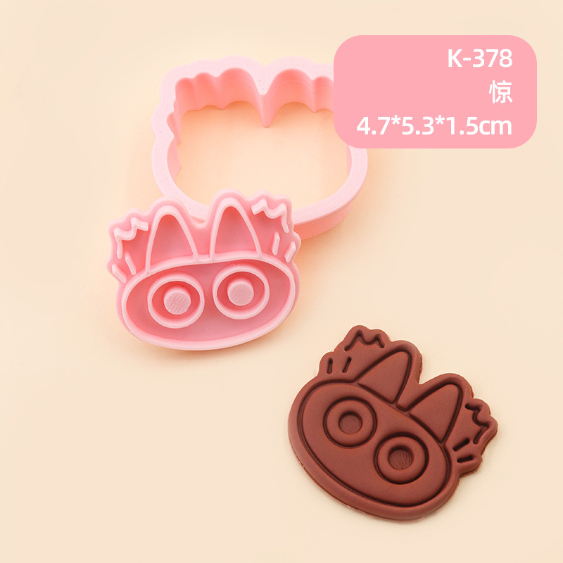 Molde de galletas de gato siamés de barro de frijol pequeño Dibujos animados lindo modelado de expresión gatito galleta DIY fondant horneado hogar