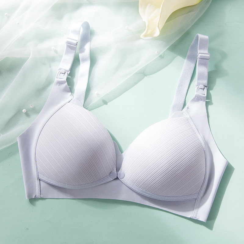 Sujetador de enfermería Tingfei empuja hacia arriba la ropa interior de las mujeres embarazadas de algodón de enfermería hebilla frontal hebilla abierta sujetador de posparto
