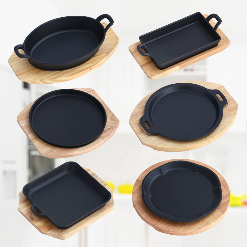 Высококачественная утолщенная железная пластина для барбекю, жареный стейк, индукционная плита для стейка в западном стиле, коммерческая Бытовая круглая