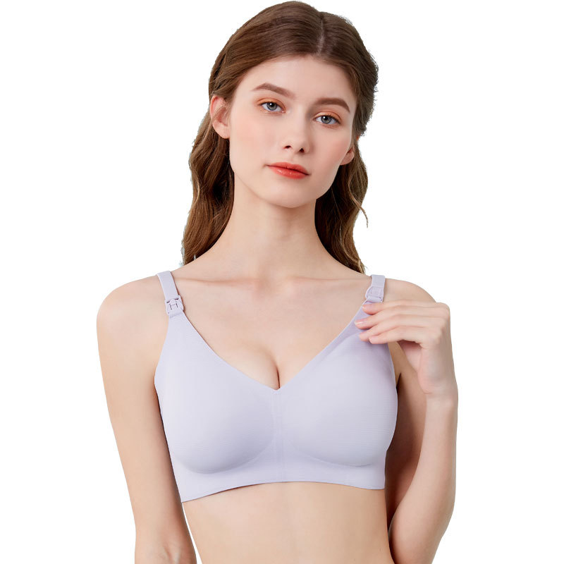 Pregnant Women's Breastfeeding Bra Thin, Traceless, Pure Cotton, Beautiful Back, Front Open Button, Non Steel Ring, Anti Drop Large Women's Bra