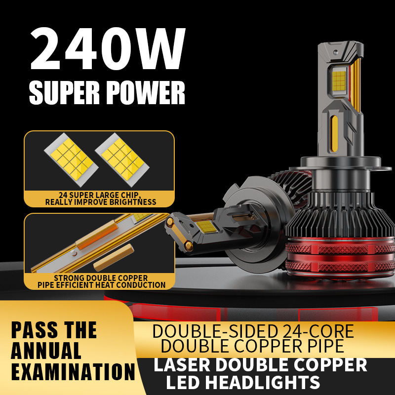 Cross-Border Popular Four-Tube Car Led Headlight 240W High Power H1H4H7 Laser Led Car Headlight in Stock Cross-Border Popular Four-Tube Car Led Headlight 240W High Power H1H4H7 Laser Led Car Headlight in Stock