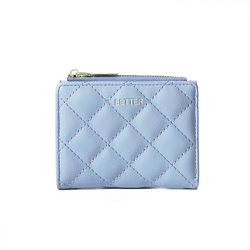 Nueva billetera de gran capacidad simple billetera de mujer billetera de color sólido corto monedero con cremallera de alta calidad para mujer