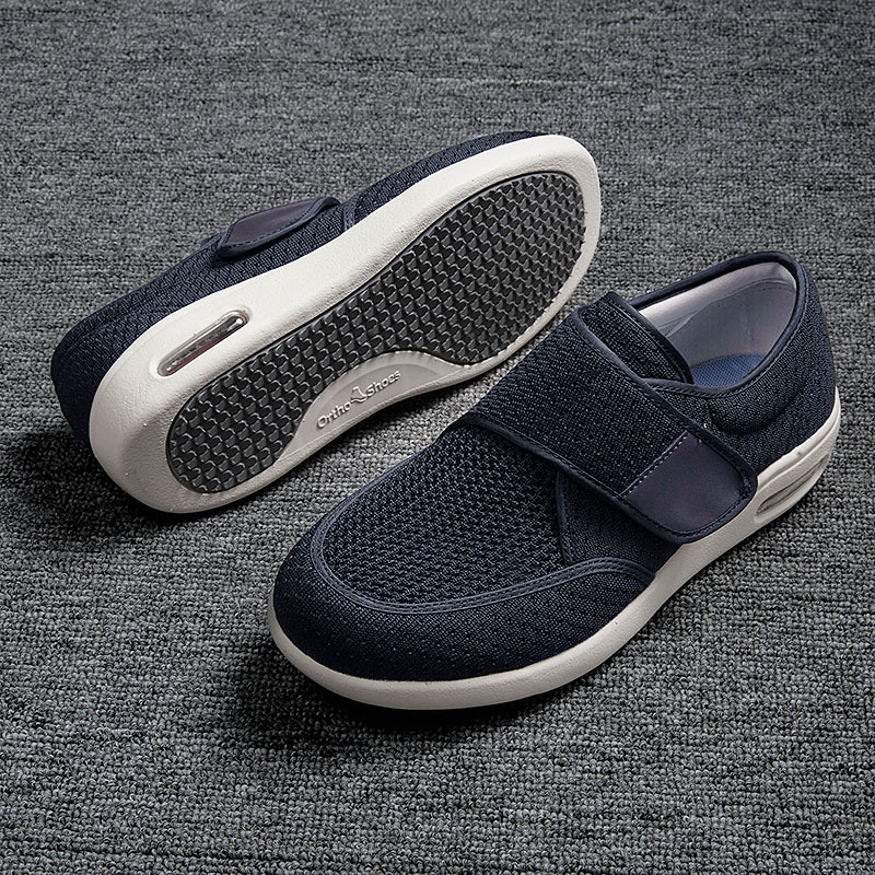 Extra Wide Shoes for Men with Swollen and Deformed Feet, Lightweight and Comfortable Protective Shoes for Diabetics, Special Walking Shoes for Elderly People with Swollen Feet