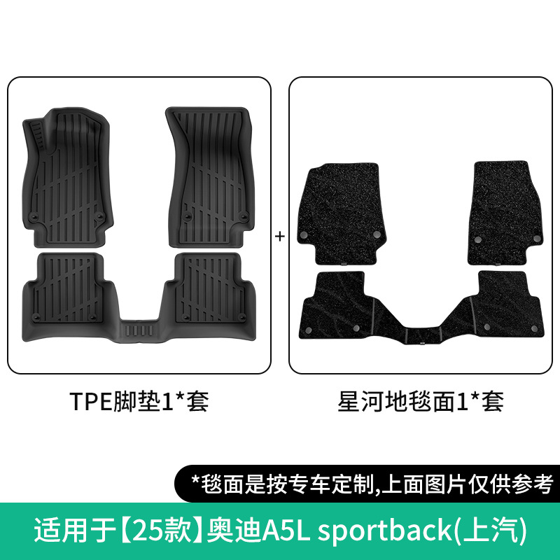 Audi – Modelə uyğun ayaqaltı for 2025 Audi - 2025-audi-a5l-sportback-double-layer-galaxy-carpet-floor-mats