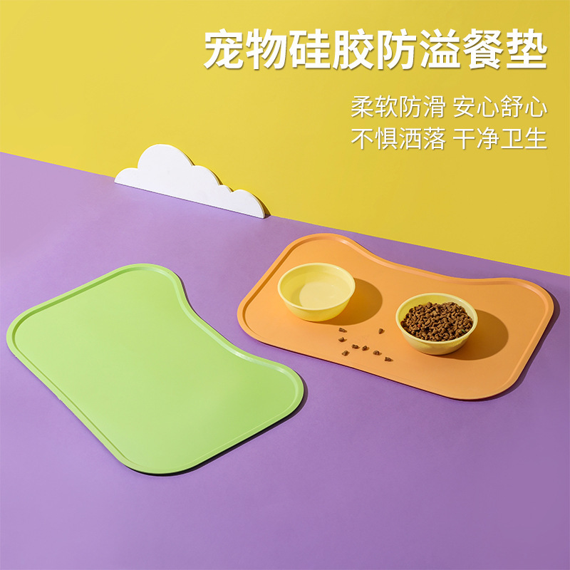 Amazon anti-derrame estera de silicona para mascotas gato perro mascota placemat estera antideslizante a prueba de fugas gato placemat