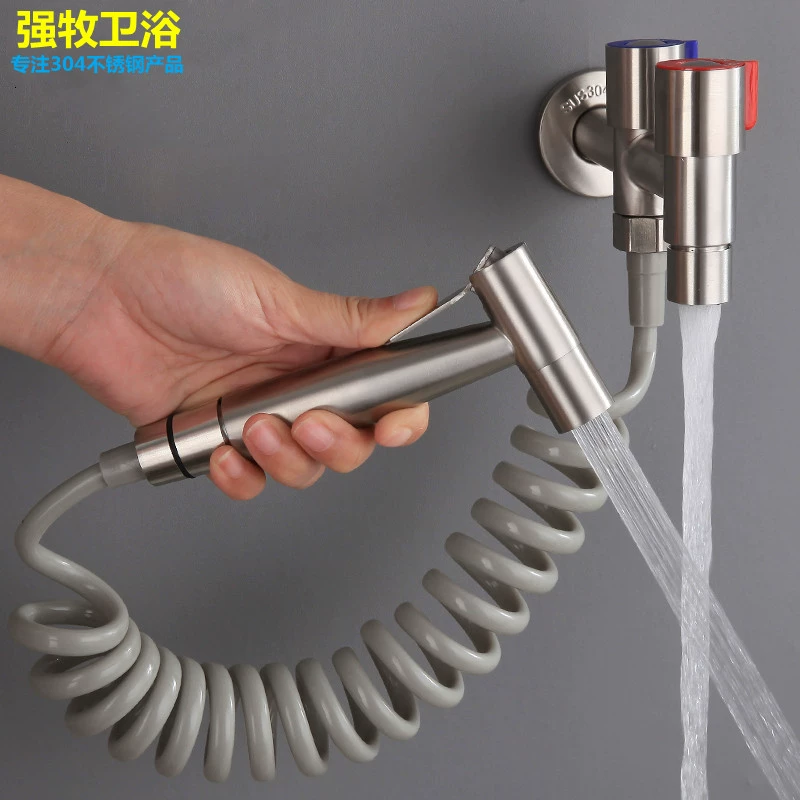 Трансграничный аксессуар для унитаза из нержавеющей стали 304 с усилителем-Распылителем один в два женский чистящий костюм для смывания унитаза