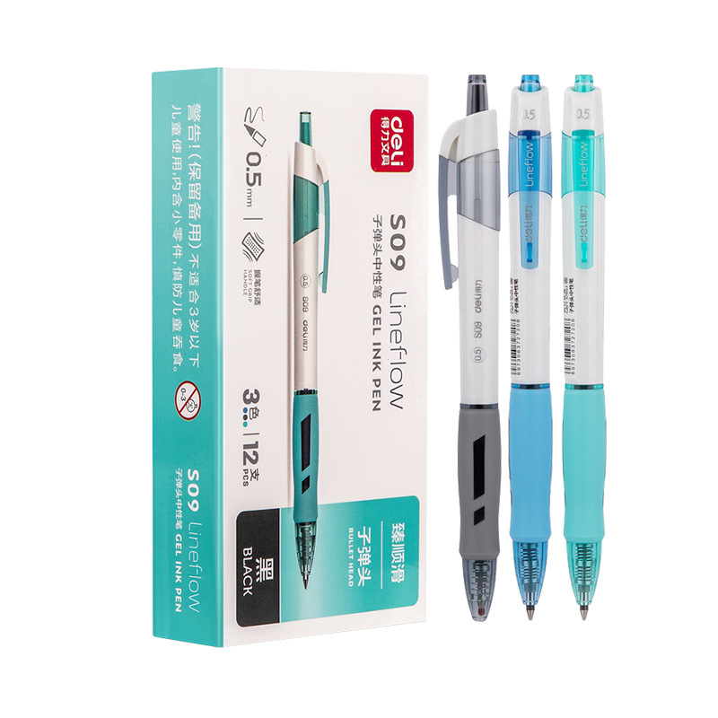 Delit S09 bolígrafo neutro suave bolígrafo neutro pulsador de bala de 0,5 mm bolígrafo de firma bolígrafo neutro 12