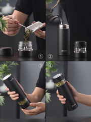 5YA1批發英國純鈦保溫杯男士送禮盒商務茶水分離泡茶水杯子