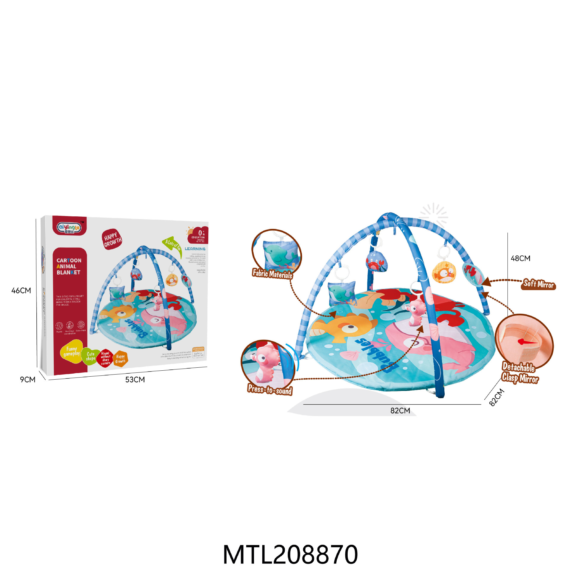 Children's Marine Animal Game Blanket Baby Round Blanket Crawling Floor Mat Fitness Rack Toy Wholesale Aliexpress Hot Sale