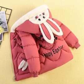 女宝宝羽绒棉服2025新款加绒加厚女童棉服短款洋气婴儿童冬装棉衣