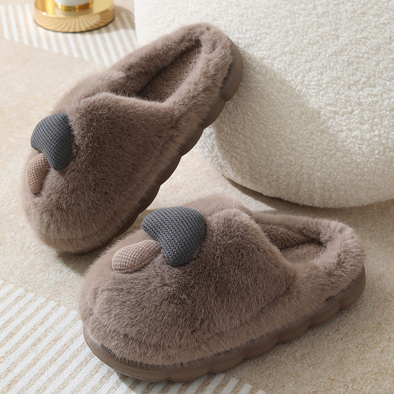 Zapatillas de algodón para mujeres otoño y invierno 2026 nuevas zapatillas de cachorro de dibujos animados antideslizantes para interiores image 20