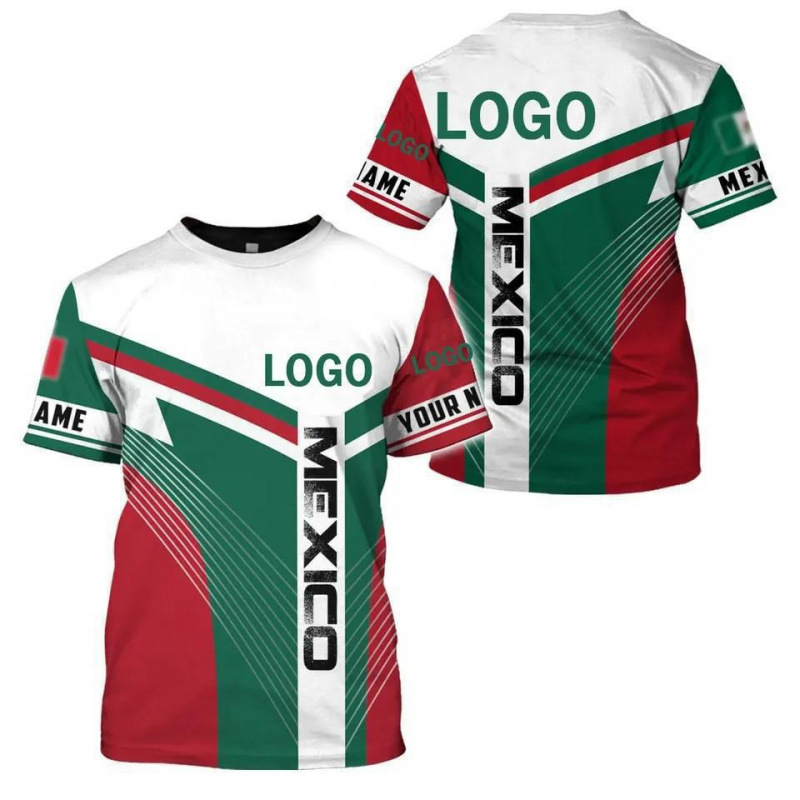 Comercio exterior transfronterizo AliExpress TK venta caliente impresión digital 3D camiseta de hombre manga corta casual serie mexicana blusa