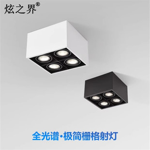 Ming-mounted downlight non-main lamp bucket gallbladder lamp full spectrum eye protection box grille anti-glare living room bedroom intelligent spotlight