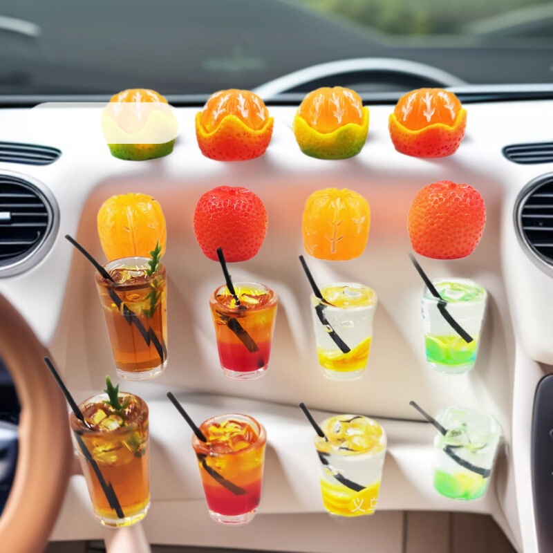 Mini Fruit Tea Ornaments DIY Simulated Ice Coffee Food Toy Car Ornaments Car Dashboard Display Decoration Mini Fruit Tea Ornaments DIY Simulated Ice Coffee Food Toy Car Ornaments Car Dashboard Display Decoration