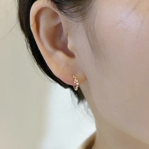 Stars are like a dream~S925 silver plated 18K gold zircon earrings for women's gift ear buckle light luxury niche earrings