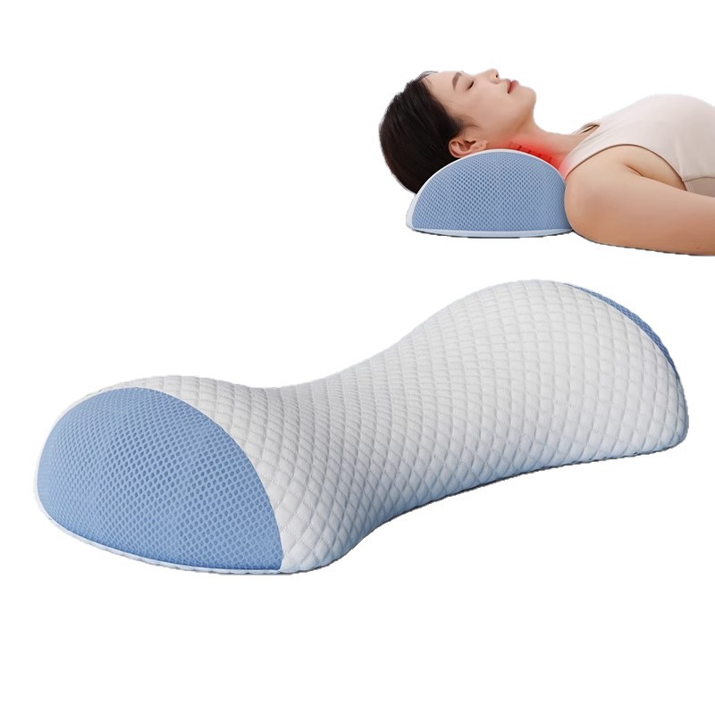 almohada especial para columna cervical para ayudar a dormir y proteger el cuello, almohada baja de algodón de memoria de presión cero para adultos que duerman con tracción y recuperación lenta