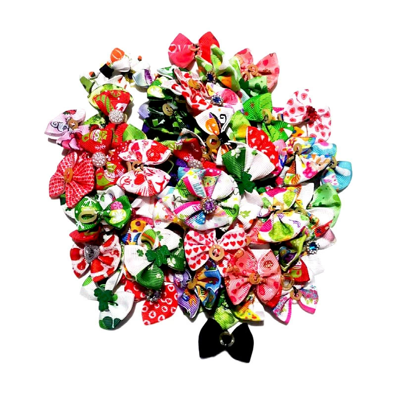 Все праздники Рождество смешанные цвета головной убор для домашних животных цветок резинка собака Тедди в наличии оптом кошачий головной убор