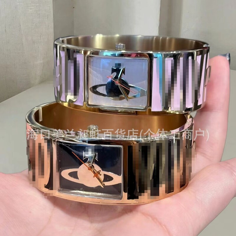 New Empress Watch Enamel Bracelet Watch Steel Strap Watch Saturn Color Letter Bracelet Fashion Light Luxury