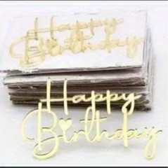 跨境ins风亚克力蛋糕装饰插件happy birthday纸杯蛋糕甜品台插牌