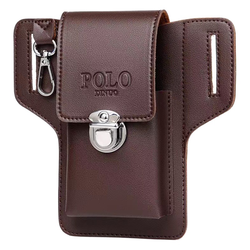 New Vertical Mobile Phone Waist Bag for Men Working on Construction Sites, Mobile Phone Leather Case That Can Hold Cigarette Cases, Hang Keys and Wear Belts