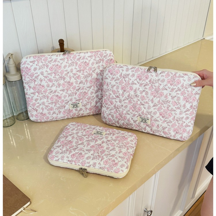 Cross-Border Korean Style Ins-Style Floral Tablet Computer Sleeve Storage Bag 11inch 13inch 15inch Computer Protective Case