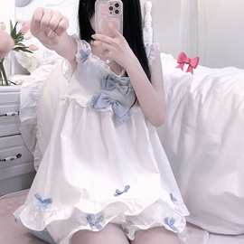白色吊带套装2025年夏季新款睡衣女网红可爱公主风纯欲日系家居服
