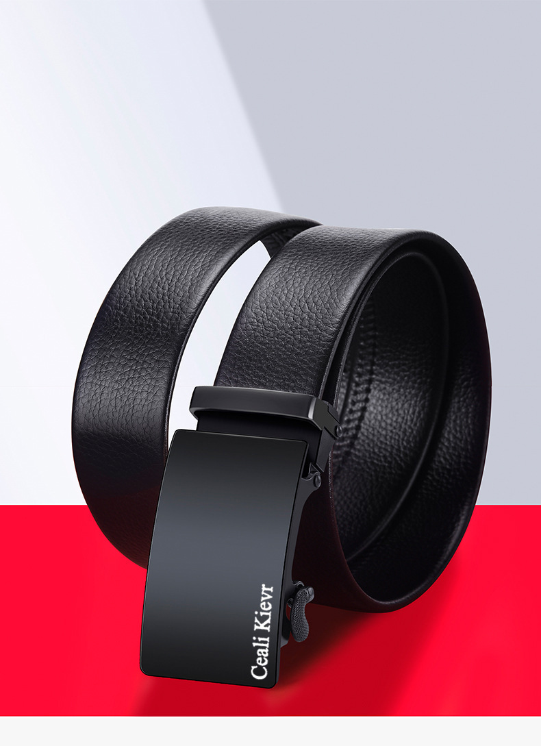 Ceali Kievr Men's Waistbelt Frosted Automatic Buckle Kangaroo Leather Belt Imitation Cowhide Livestream Hot Item Wholesale Dropshipping