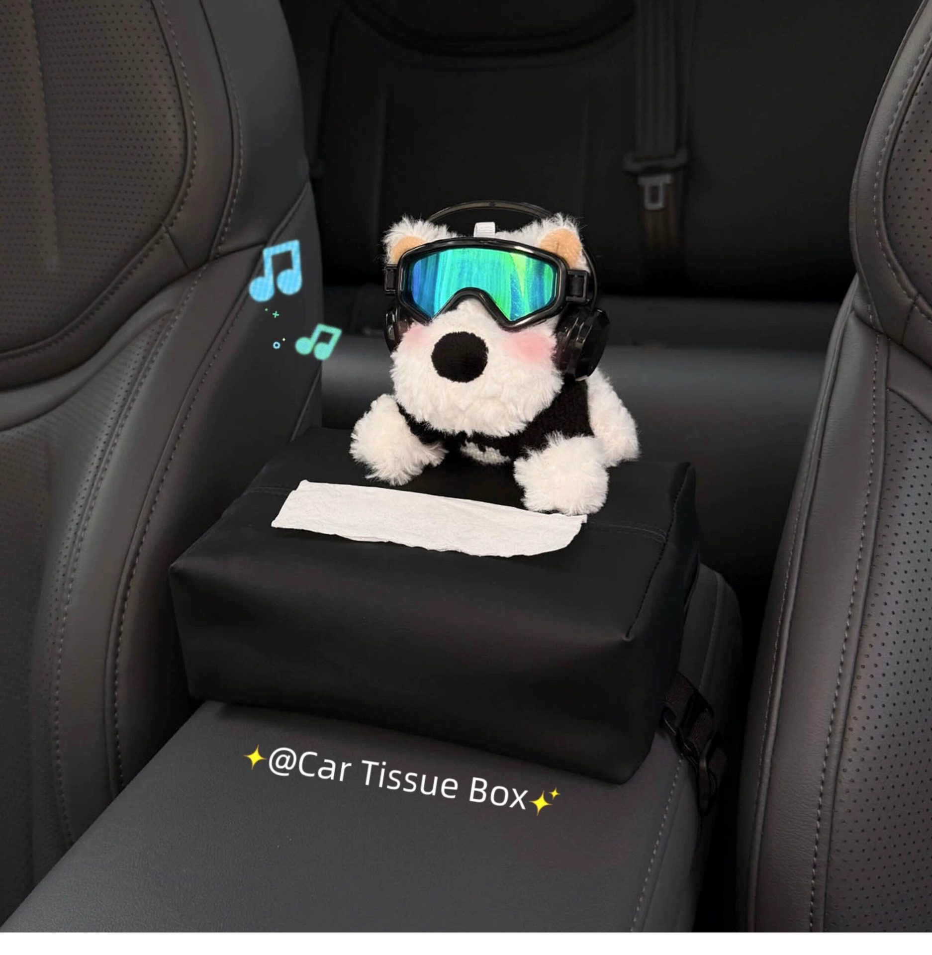 2026 New Model West Highland Car Tissue Box, Car Interior Armrest Box Tissue Holder, Seat-Mounted Car Tissue Bag, Cute