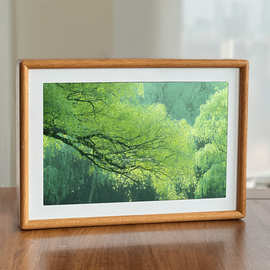 厂家批发跨境外贸10寸数码相框电子相册图片视频循环数码播放木质