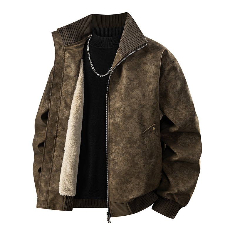 Chaqueta transfronteriza para hombres otoño y invierno 2025 nuevo tipo de algodón caliente grueso para hombres suelto chaqueta antiviento retro