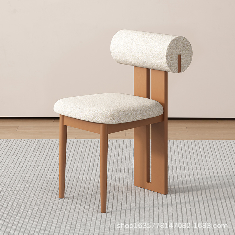 Silla de comedor de madera maciza medieval francesa retro silla de respaldo doméstica diseñador nórdico silla de hipopótamo casual fábrica de origen