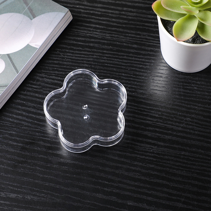 蓋付きアクリルpsケース透明プラスチックケースハート型収納ケース正方形展示ケースヘアアクセサリー汎用包装|undefined
